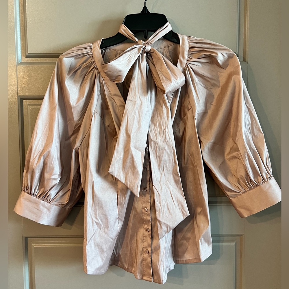 Medium Pink, Polyester & Spandex, Button Down W/U… - image 3